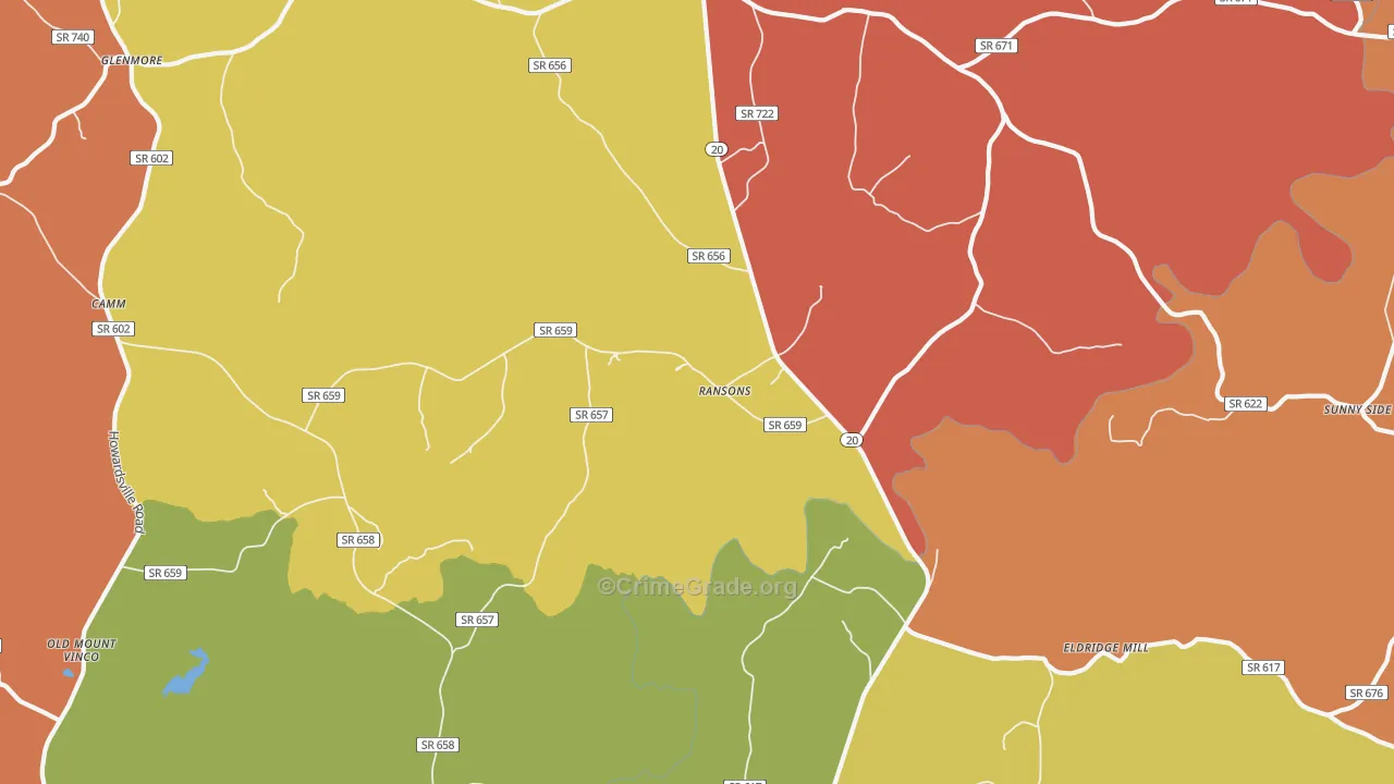 Ransons, VA Map of Murder Rates