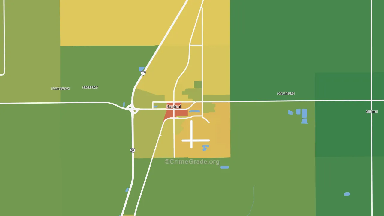 Rantoul, IL Map of Murder Rates