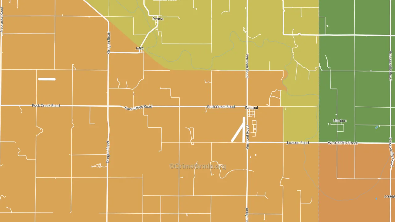 Rantoul, KS Map of Murder Rates