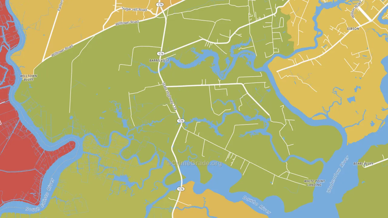 Rantowles, SC Map of Murder Rates
