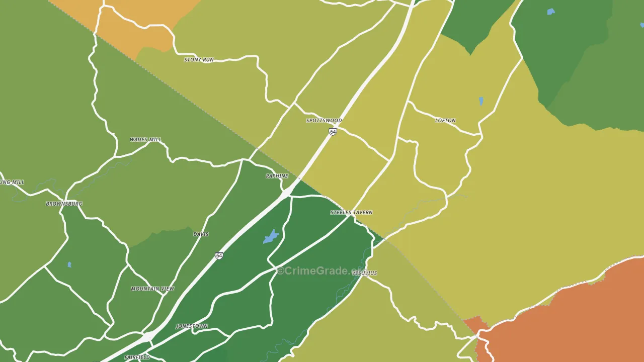 Raphine, VA Map of Murder Rates
