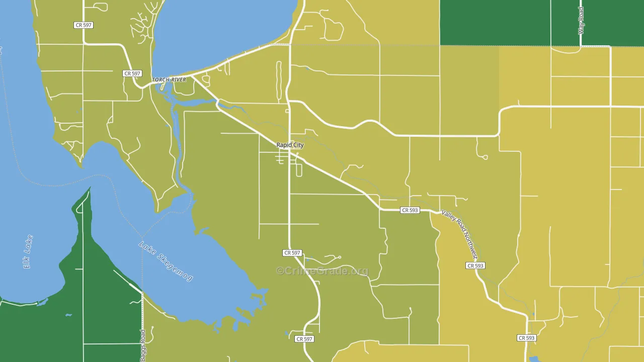 Rapid City, MI Map of Murder Rates