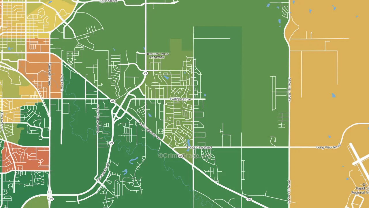 Rapid Valley, SD Map of Murder Rates
