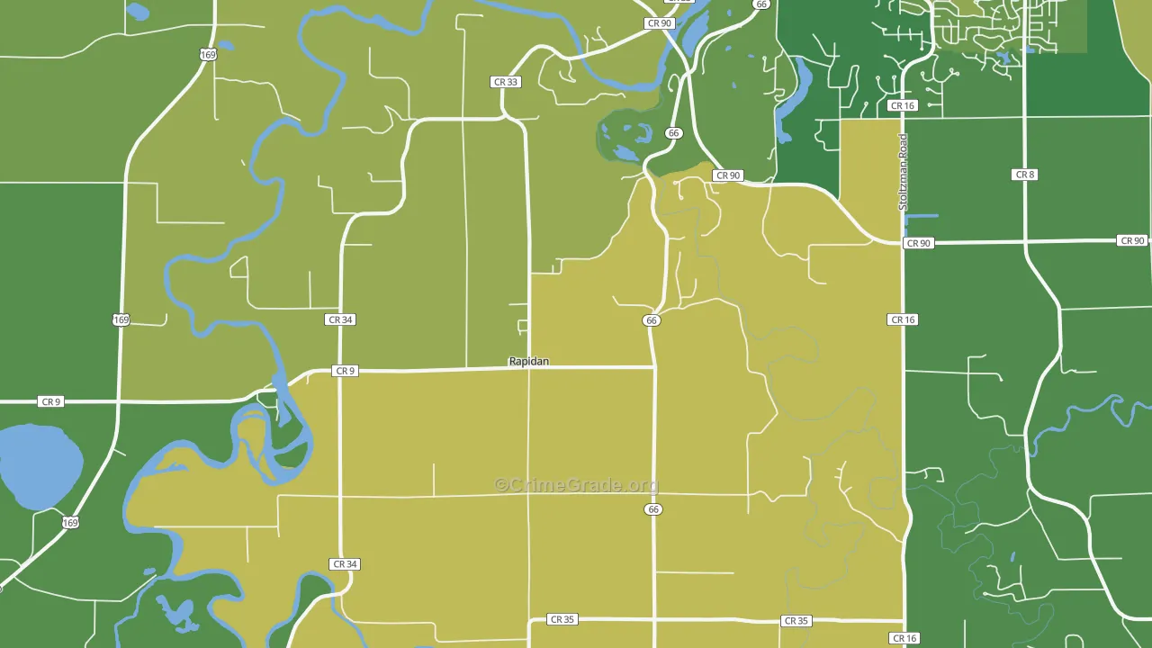 Rapidan, MN Map of Murder Rates