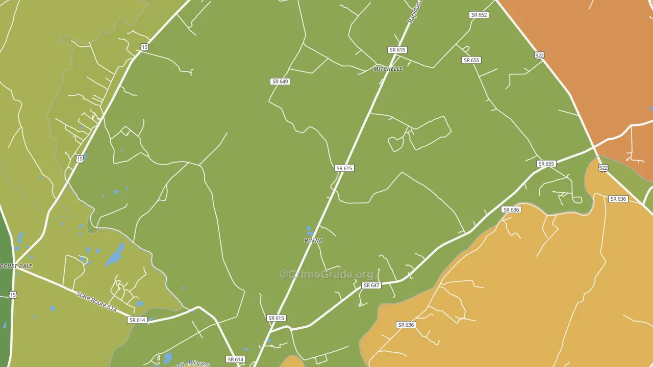 Rapidan, VA Map of Murder Rates