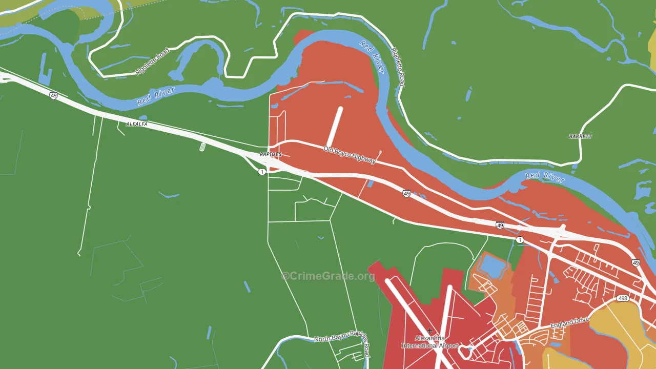 Rapides, LA Map of Murder Rates