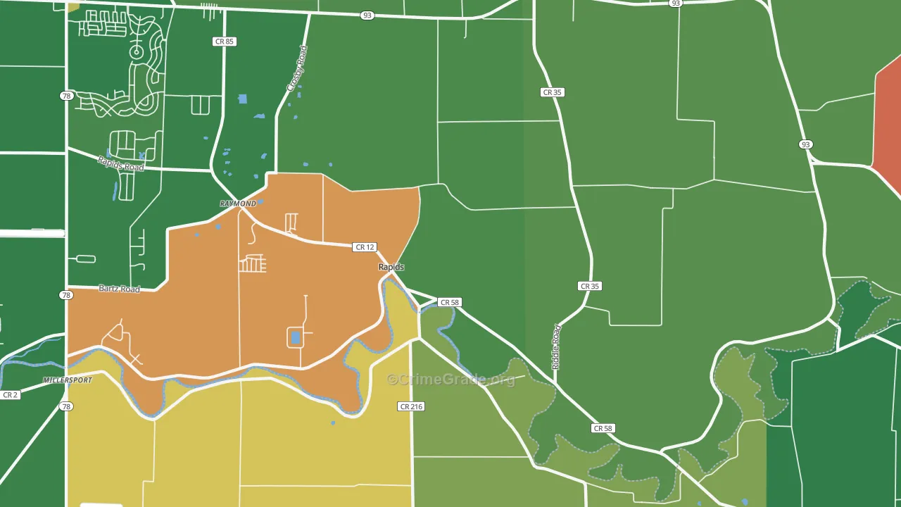 Rapids, NY Map of Murder Rates