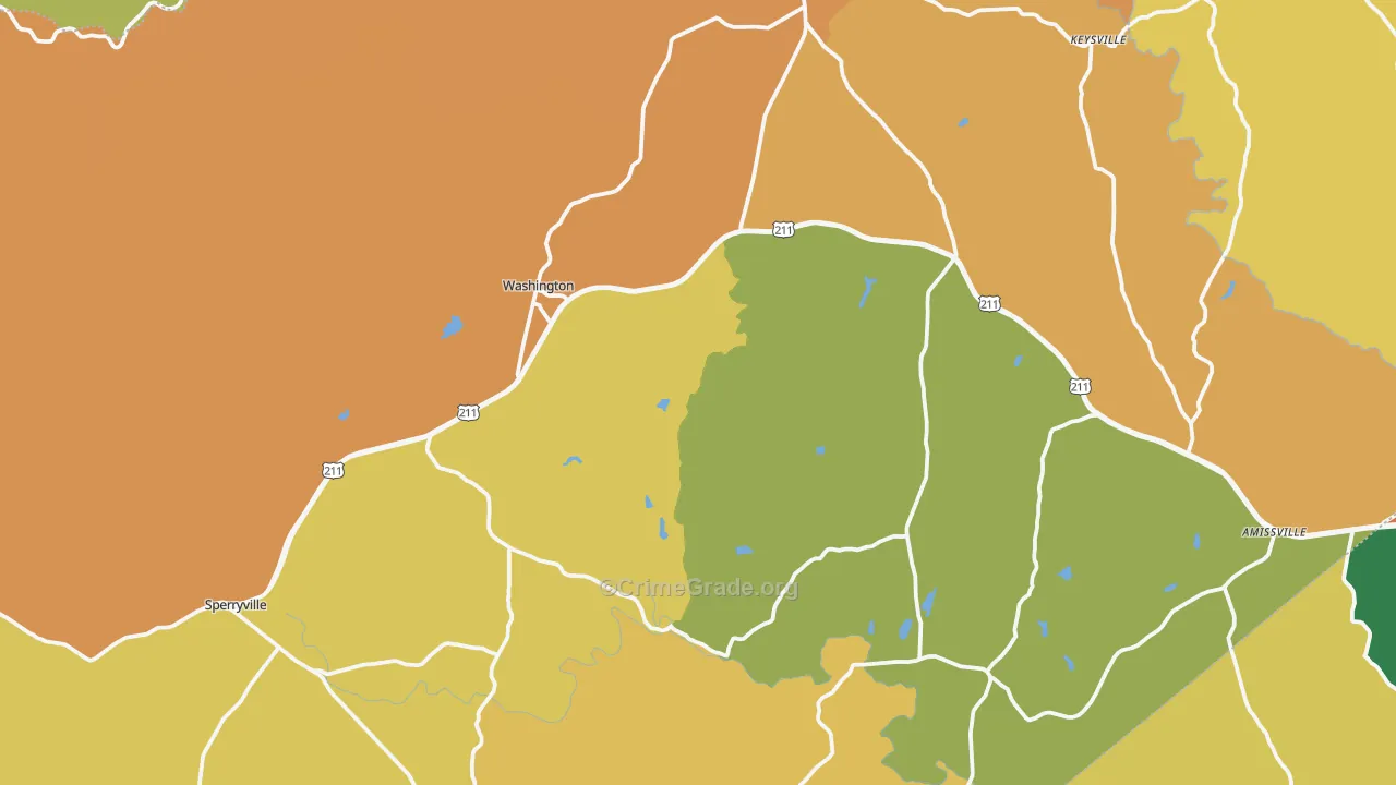 Rappahannock County, VA Map of Murder Rates