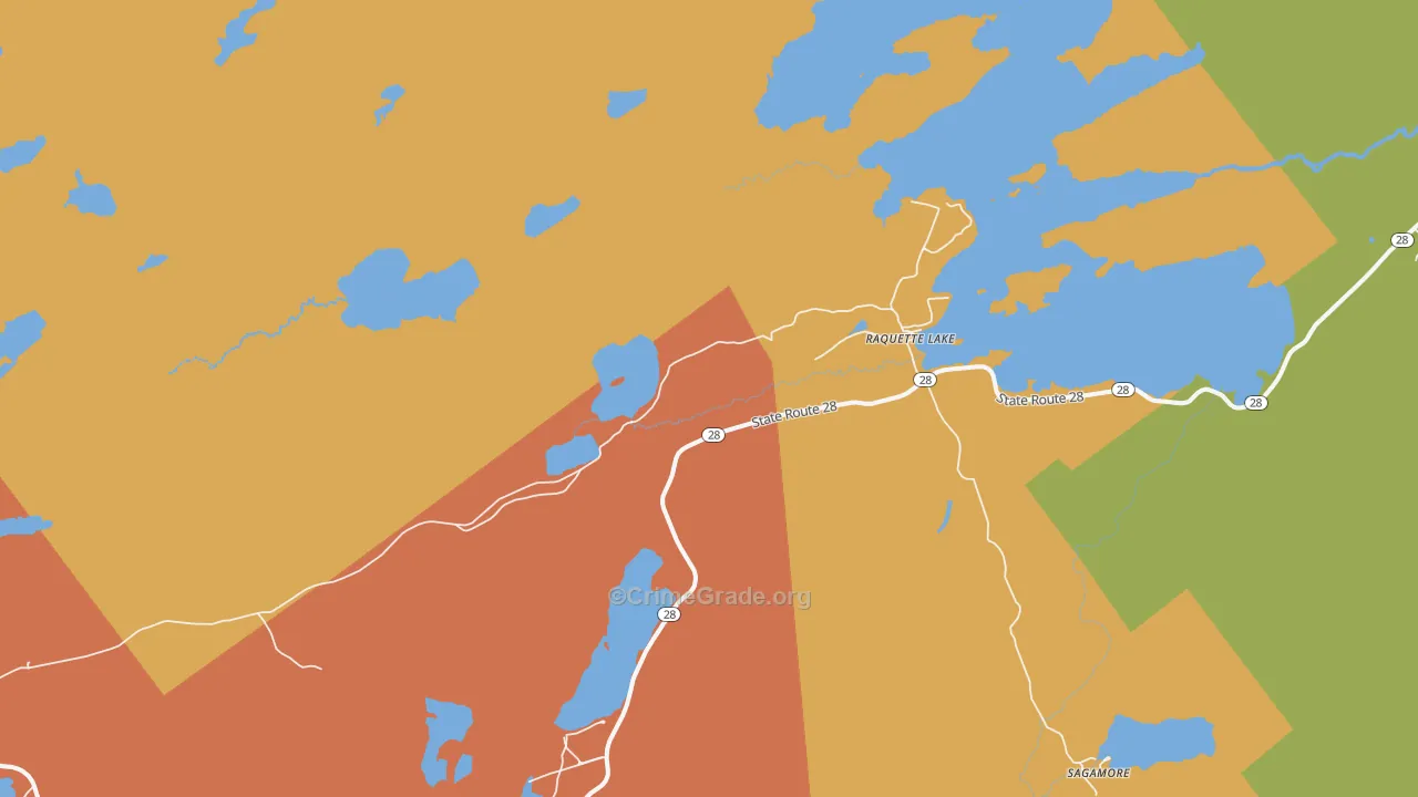 Raquette Lake, NY Map of Murder Rates