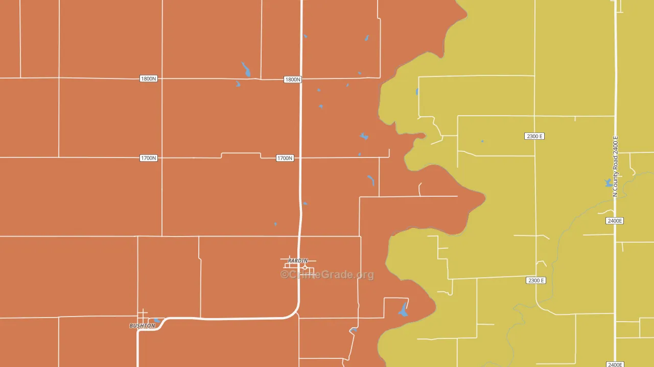 Rardin, IL Map of Murder Rates