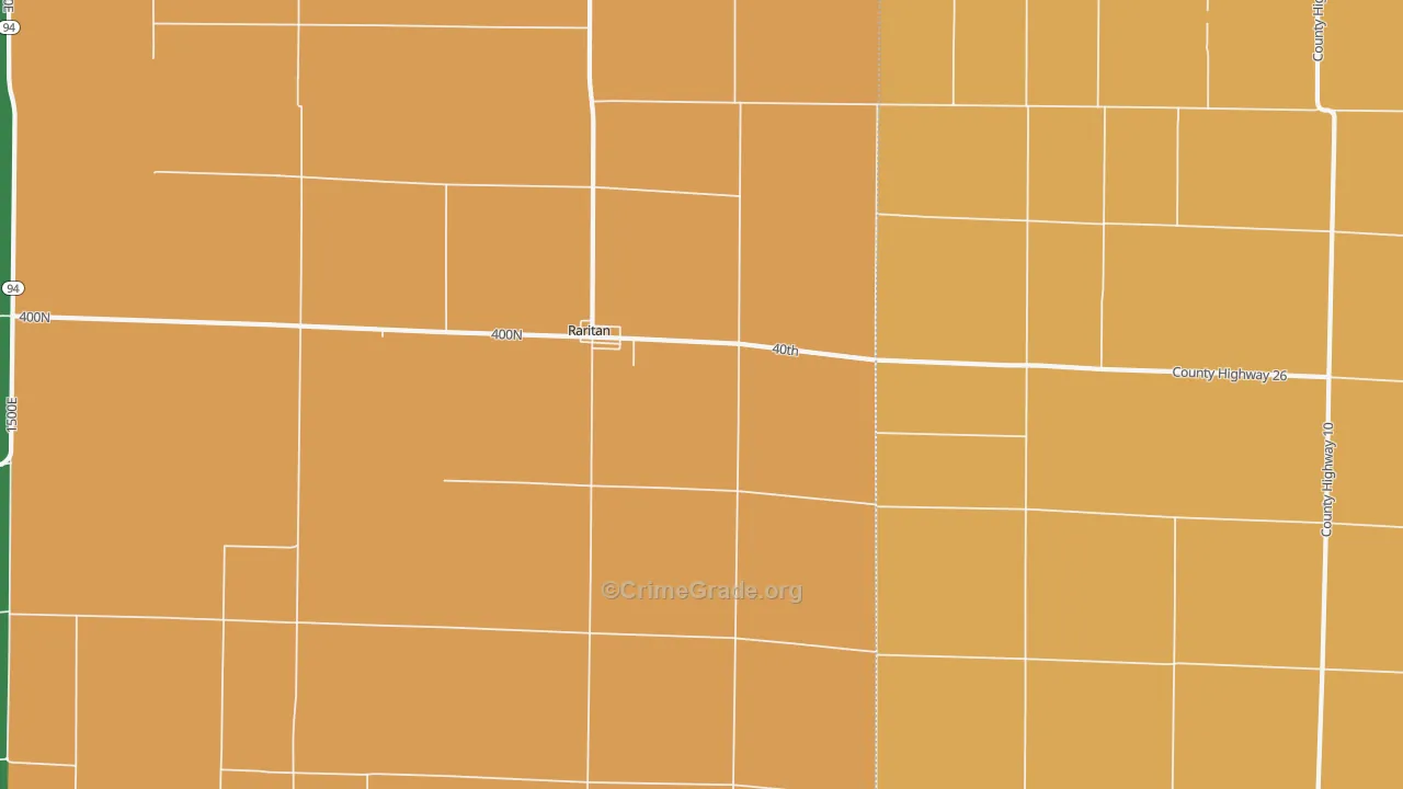 Raritan, IL Map of Murder Rates
