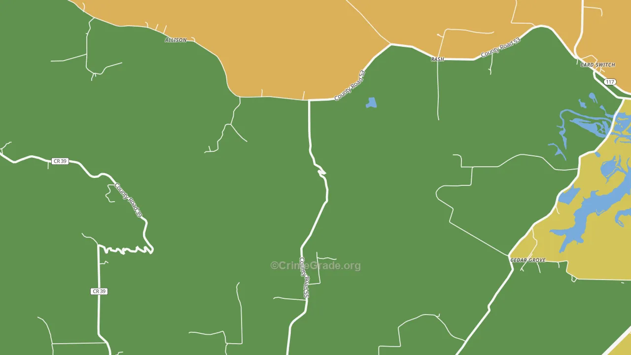 Rash, AL Map of Murder Rates