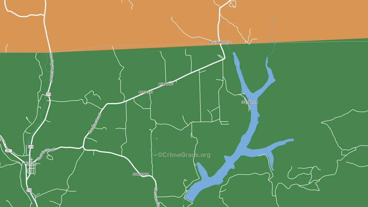 Rasselas, PA Map of Murder Rates