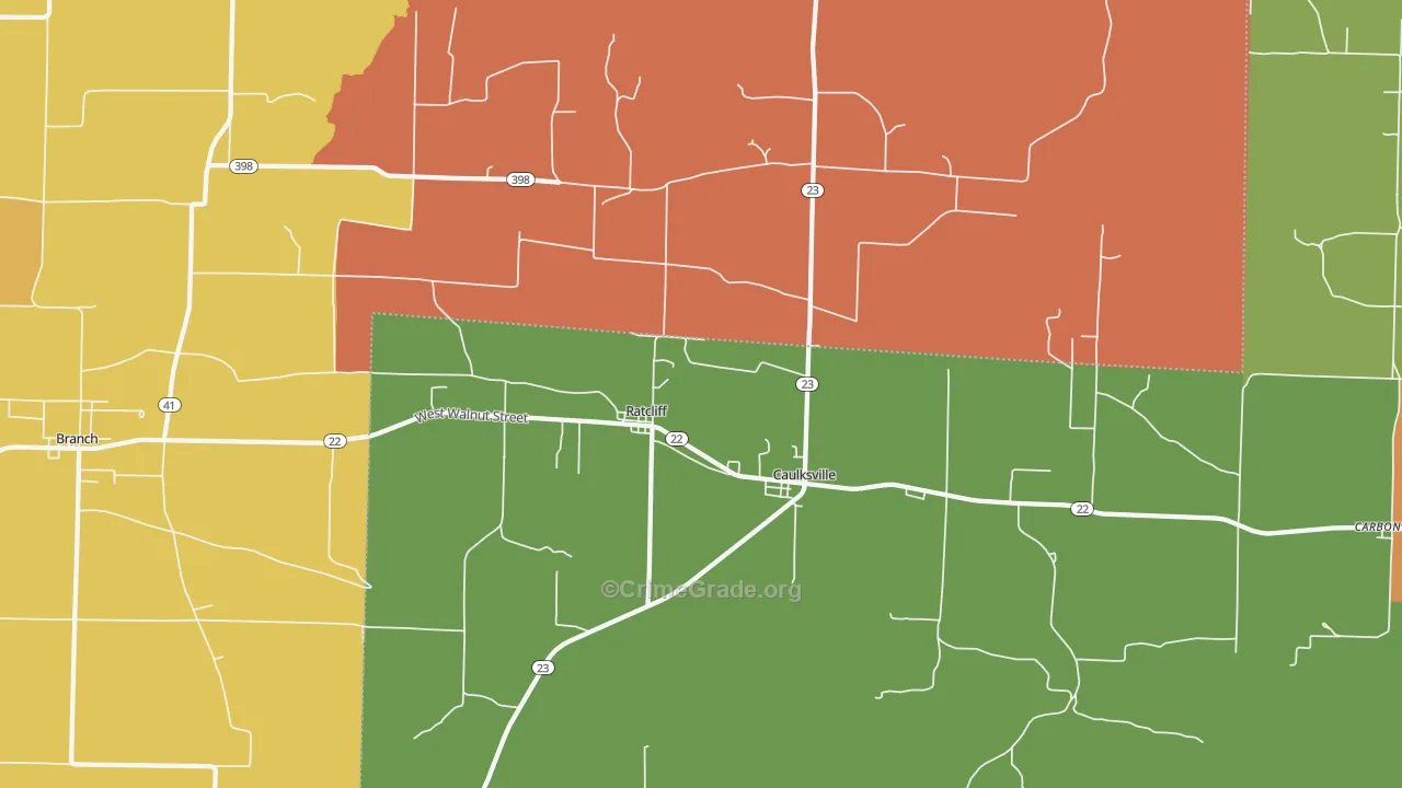 Ratcliff, AR Map of Murder Rates