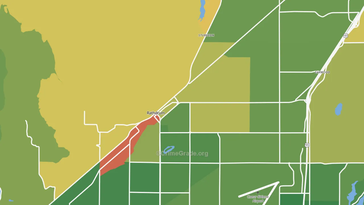 Rathdrum, ID Map of Murder Rates