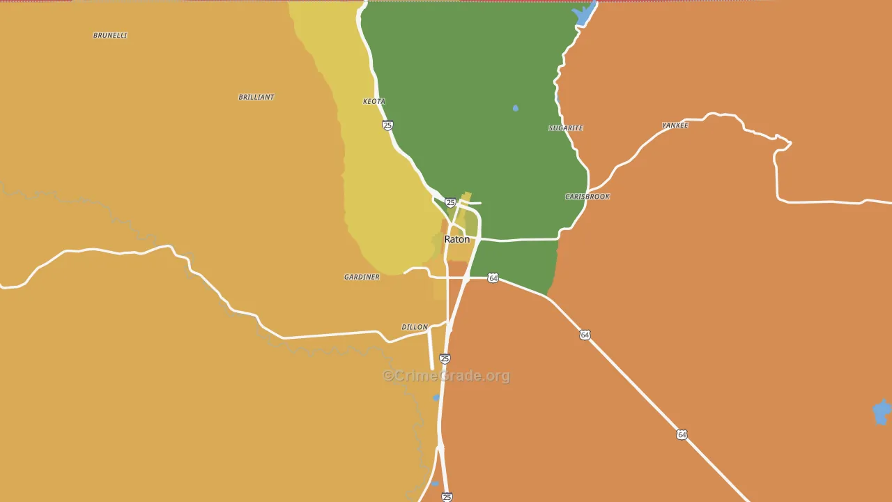 Raton, NM Map of Murder Rates