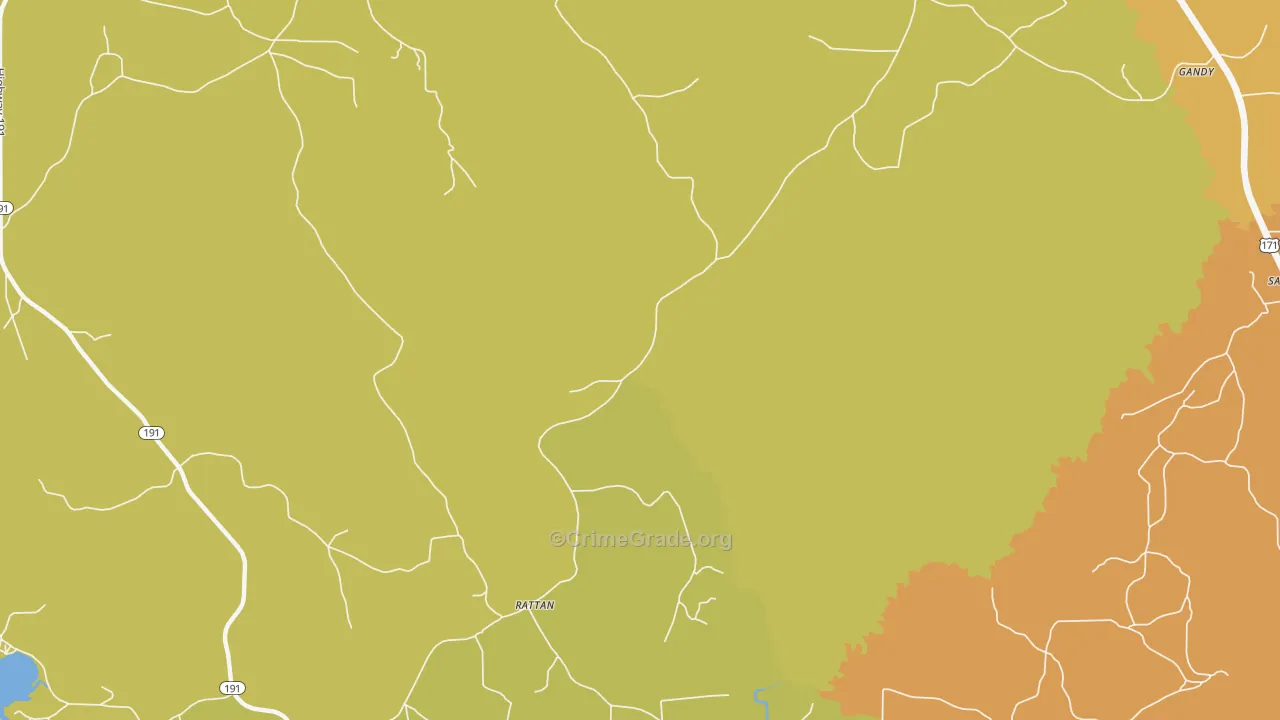 Rattan, LA Map of Murder Rates
