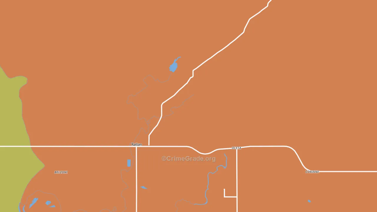Rattan, OK Map of Murder Rates