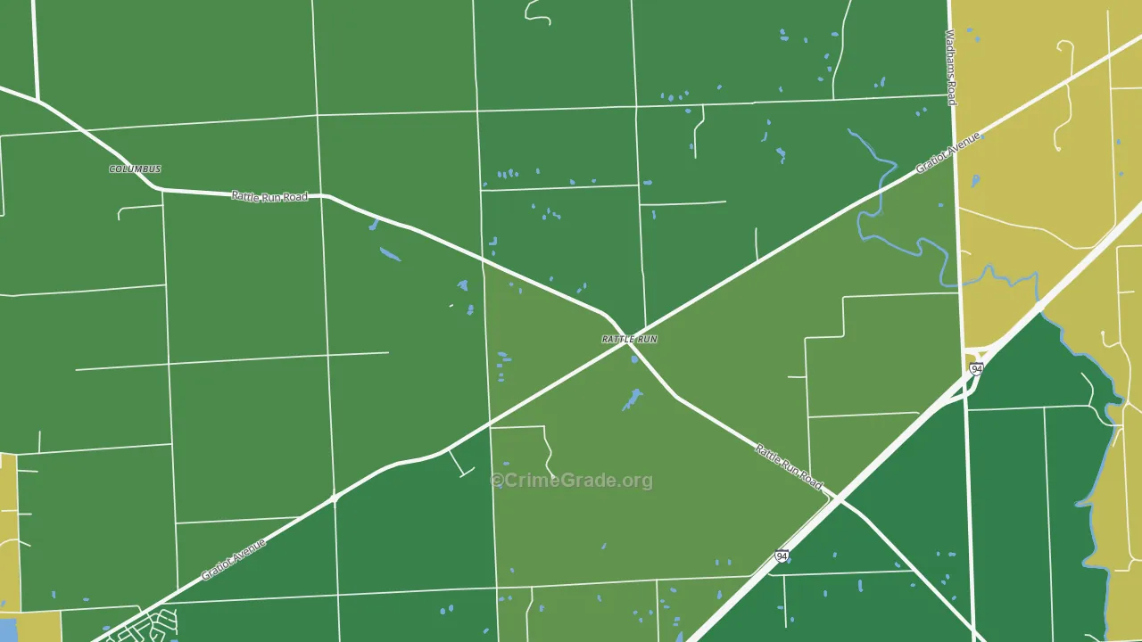 Rattle Run, MI Map of Murder Rates