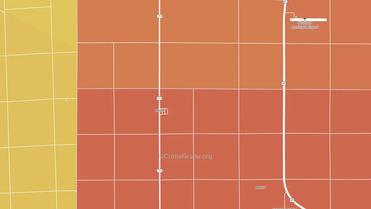 Raub, IN Map of Murder Rates
