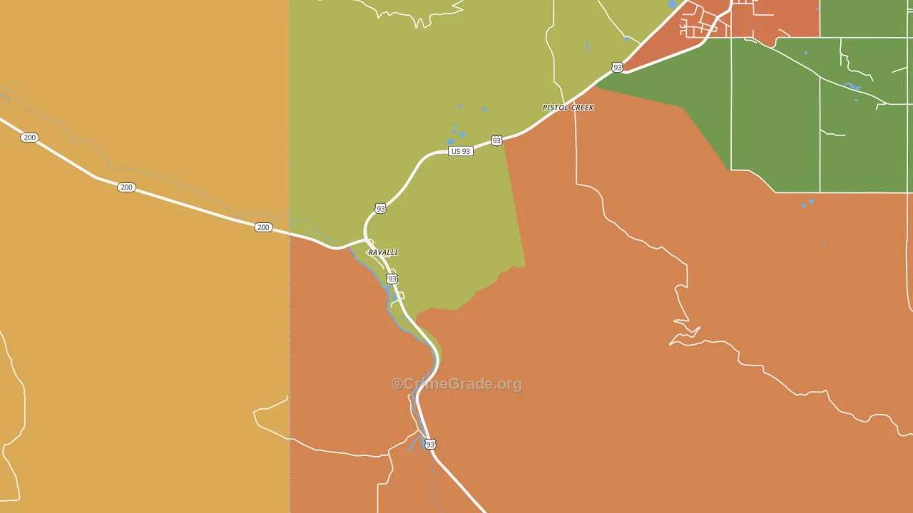 Ravalli, MT Map of Murder Rates