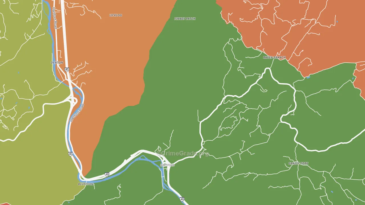 Raven Branch, TN Map of Murder Rates