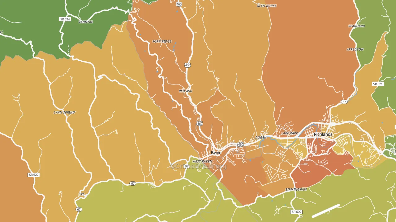 Raven, VA Map of Murder Rates