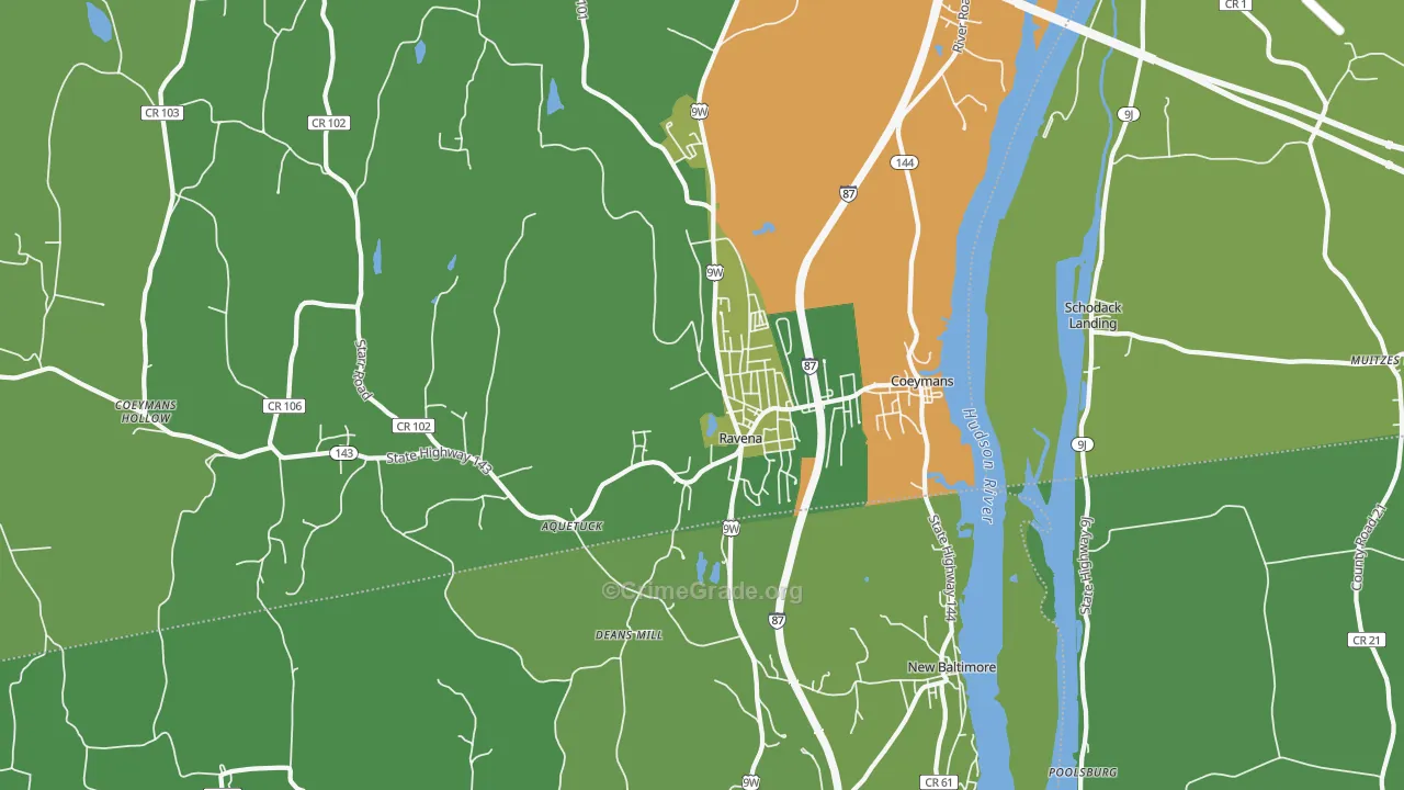 Ravena, NY Map of Murder Rates