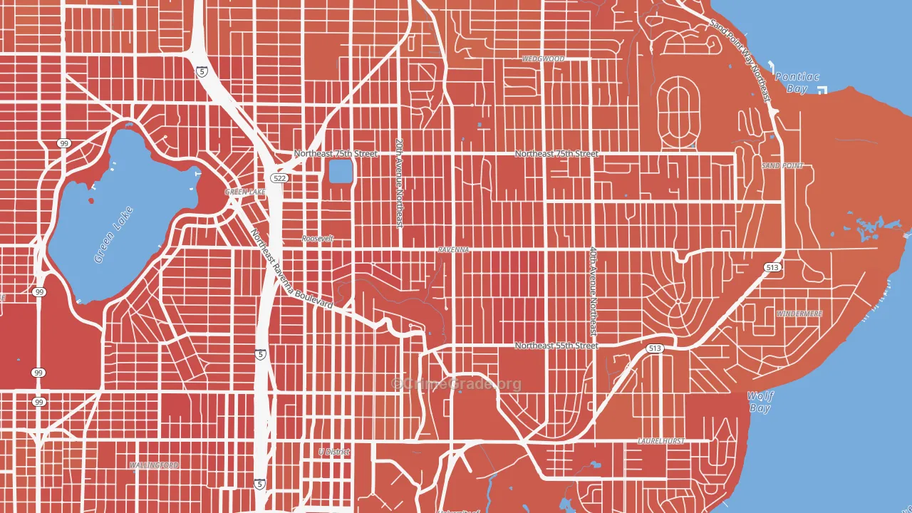 Ravenna, Seattle, WA Map of Murder Rates