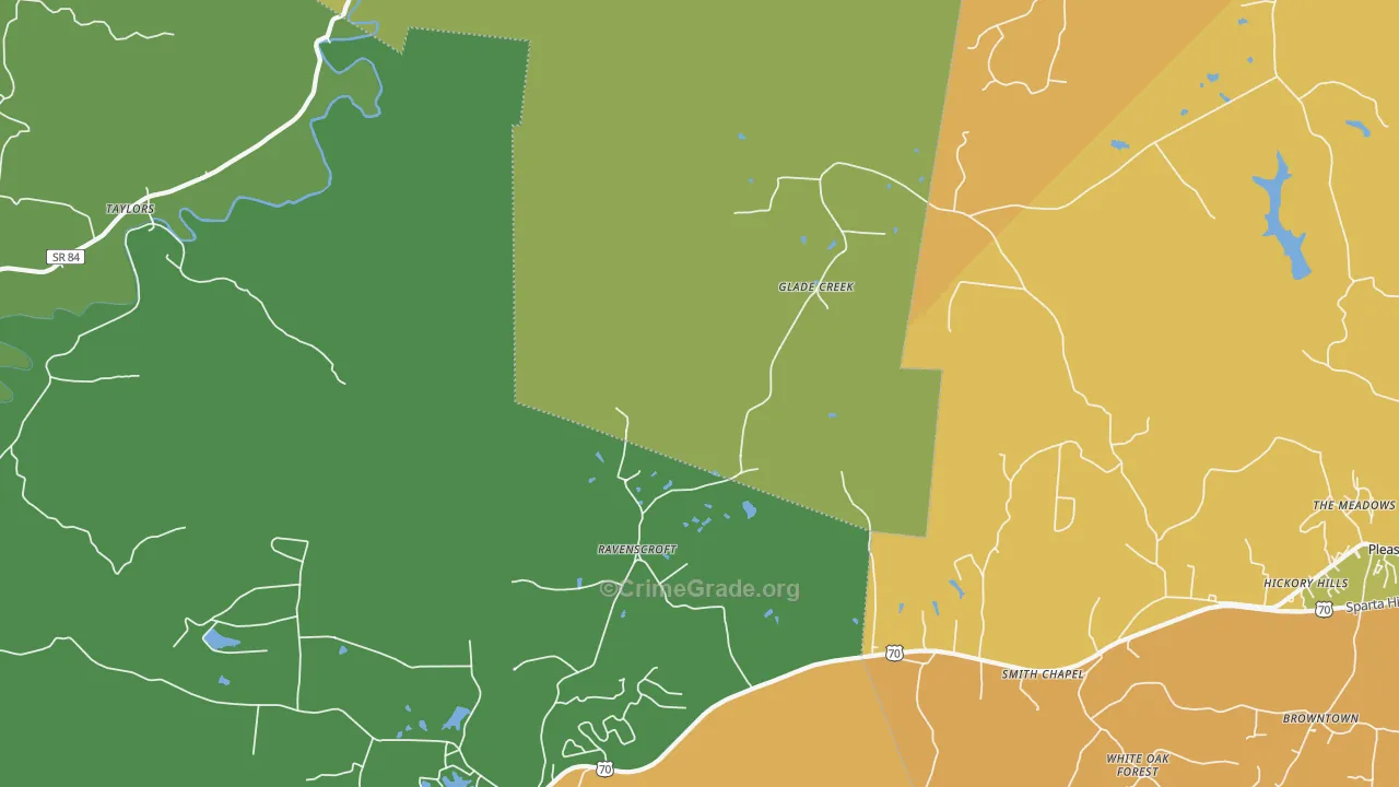 Ravenscroft, TN Map of Murder Rates