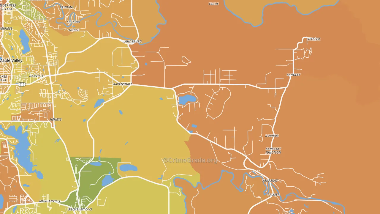 Ravensdale, WA Map of Murder Rates