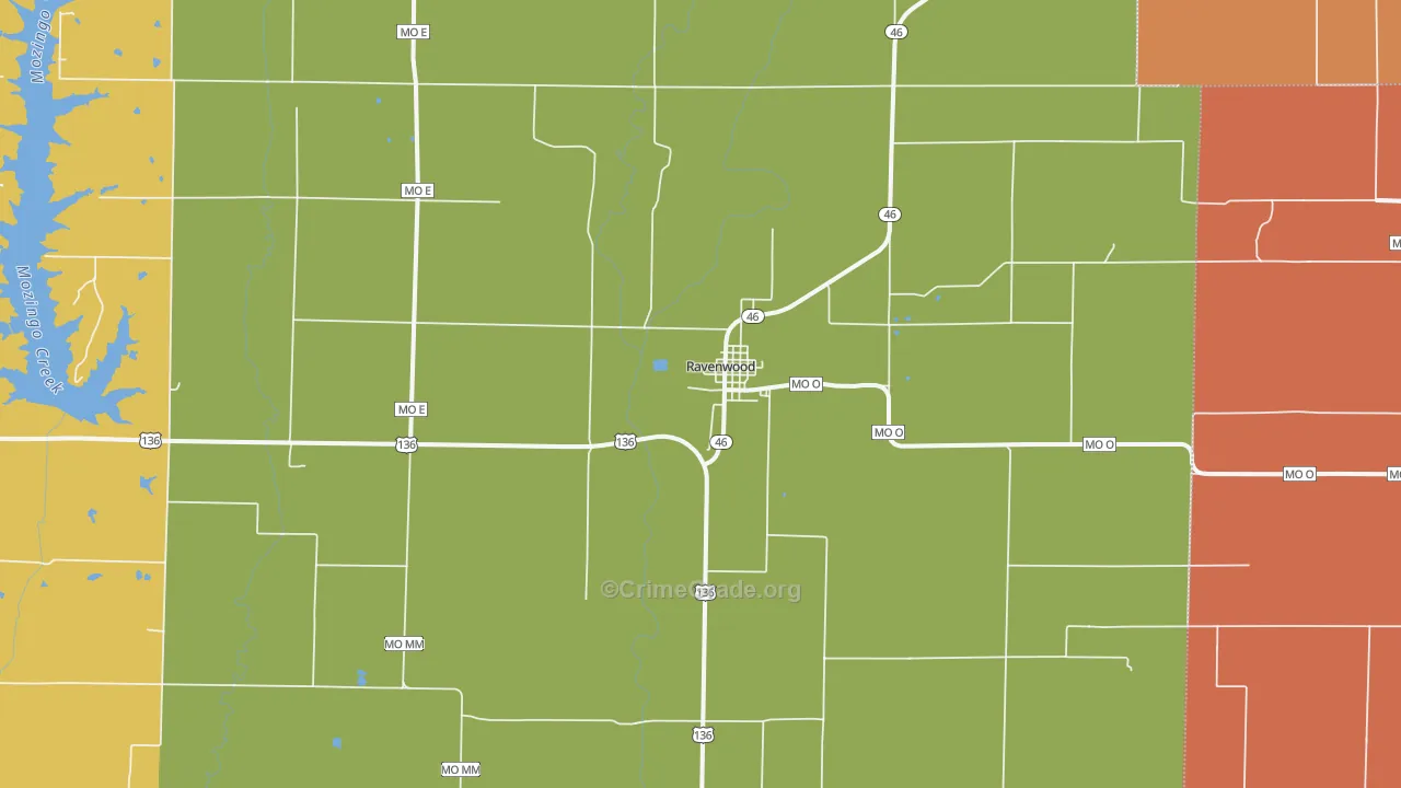 Ravenwood, MO Map of Murder Rates