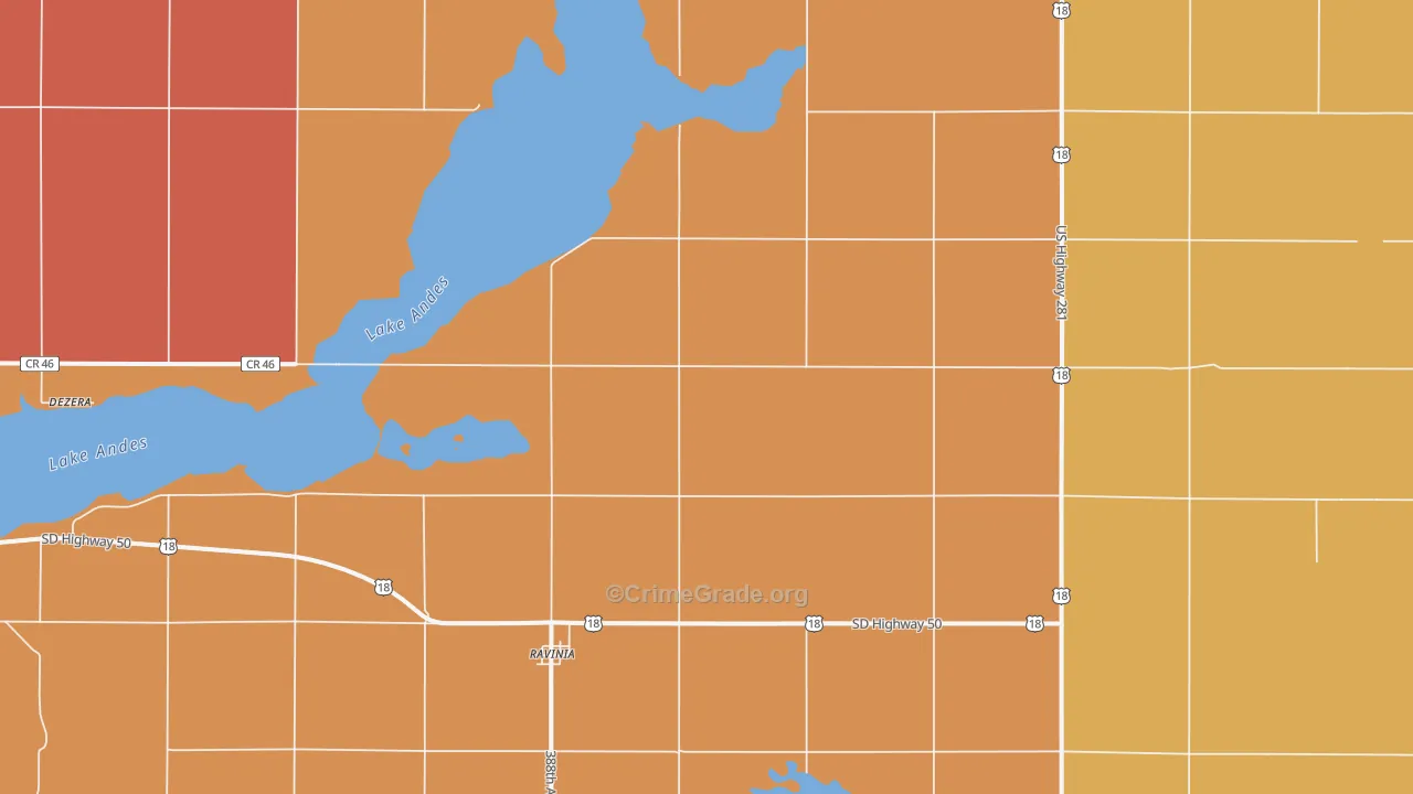 Ravinia, SD Map of Murder Rates