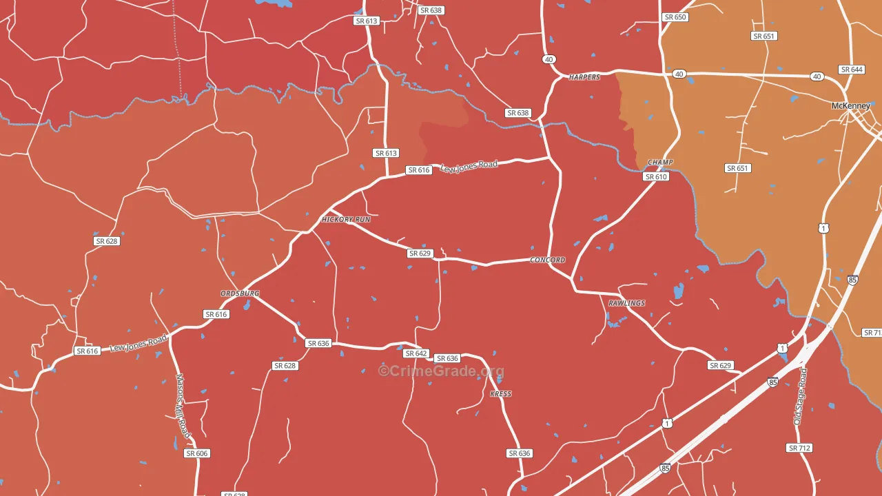 Rawlings, VA Map of Murder Rates