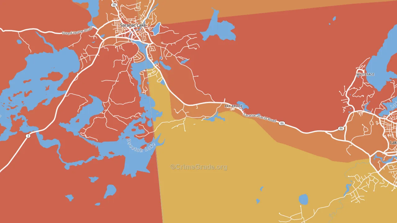 Ray Brook, NY Map of Murder Rates