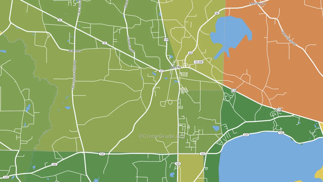Ray City, GA Map of Murder Rates