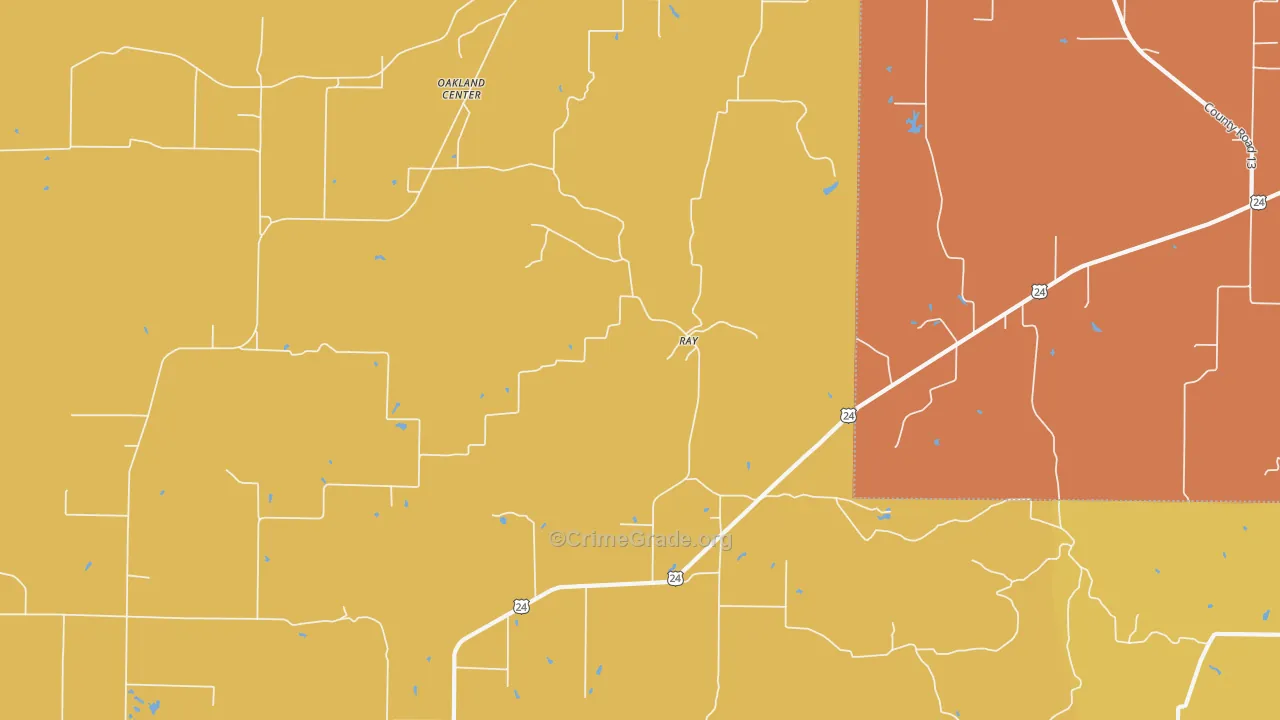 Ray, IL Map of Murder Rates