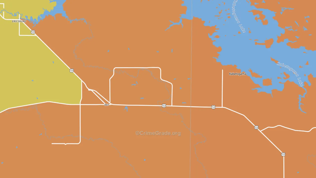 Ray, MN Map of Murder Rates