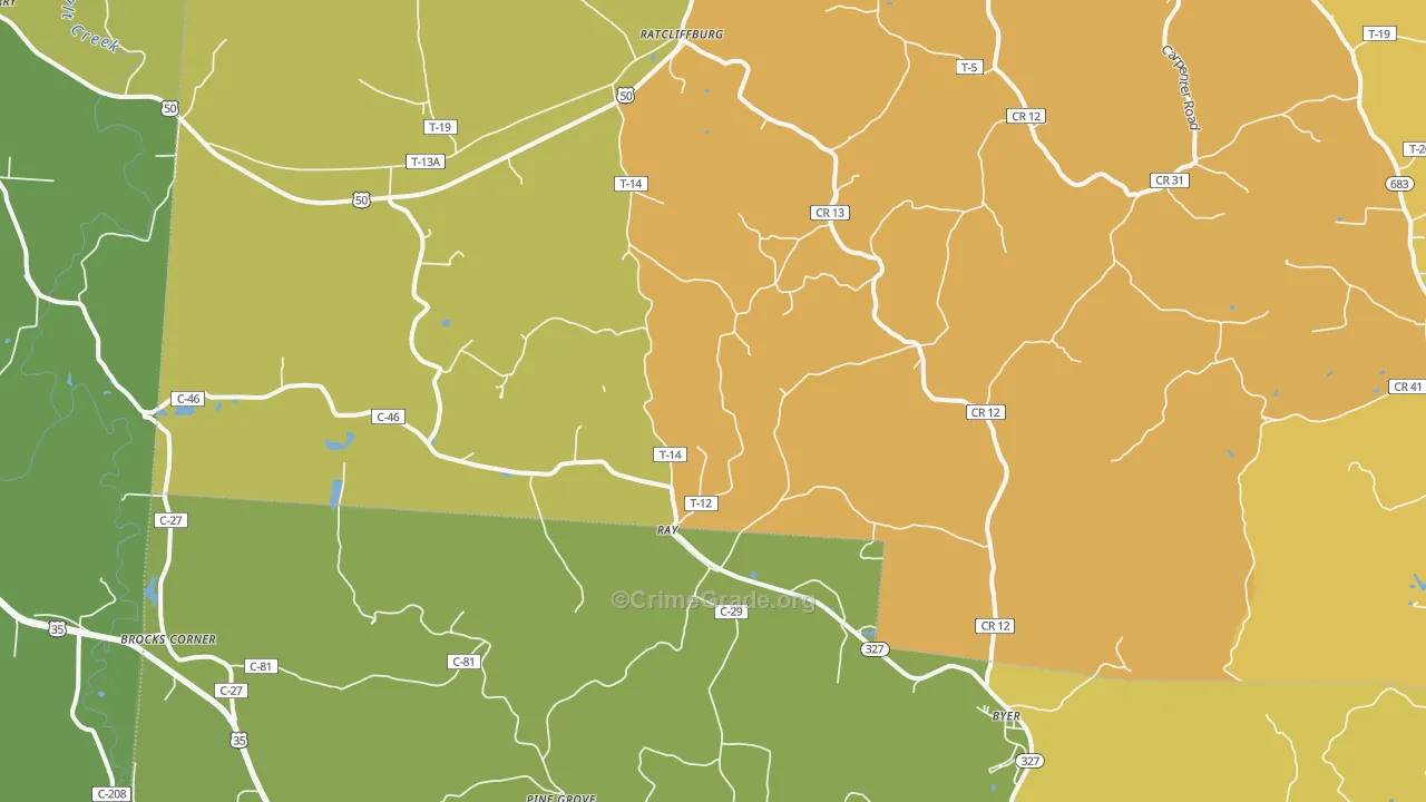 Ray, OH Map of Murder Rates