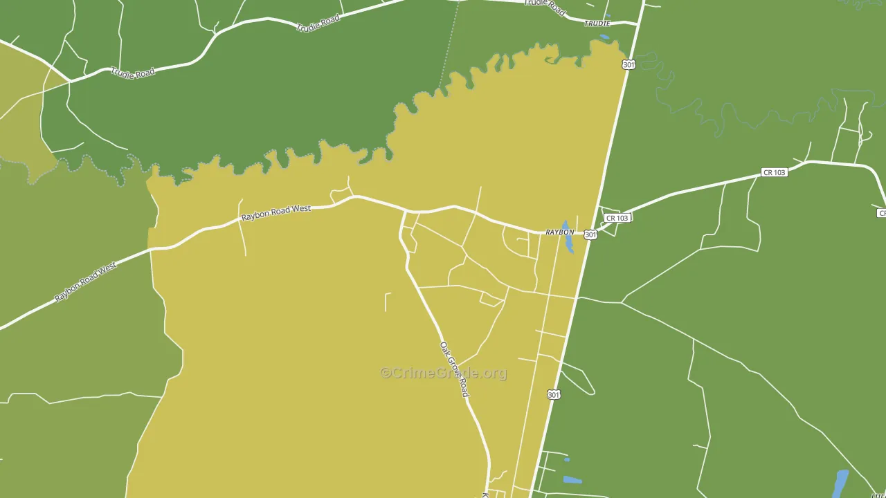 Raybon, GA Map of Murder Rates
