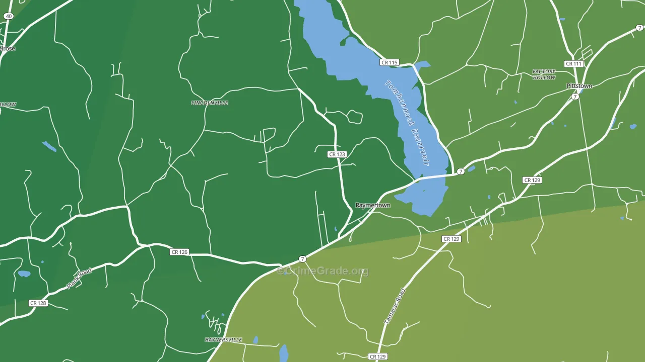 Raymertown, NY Map of Murder Rates