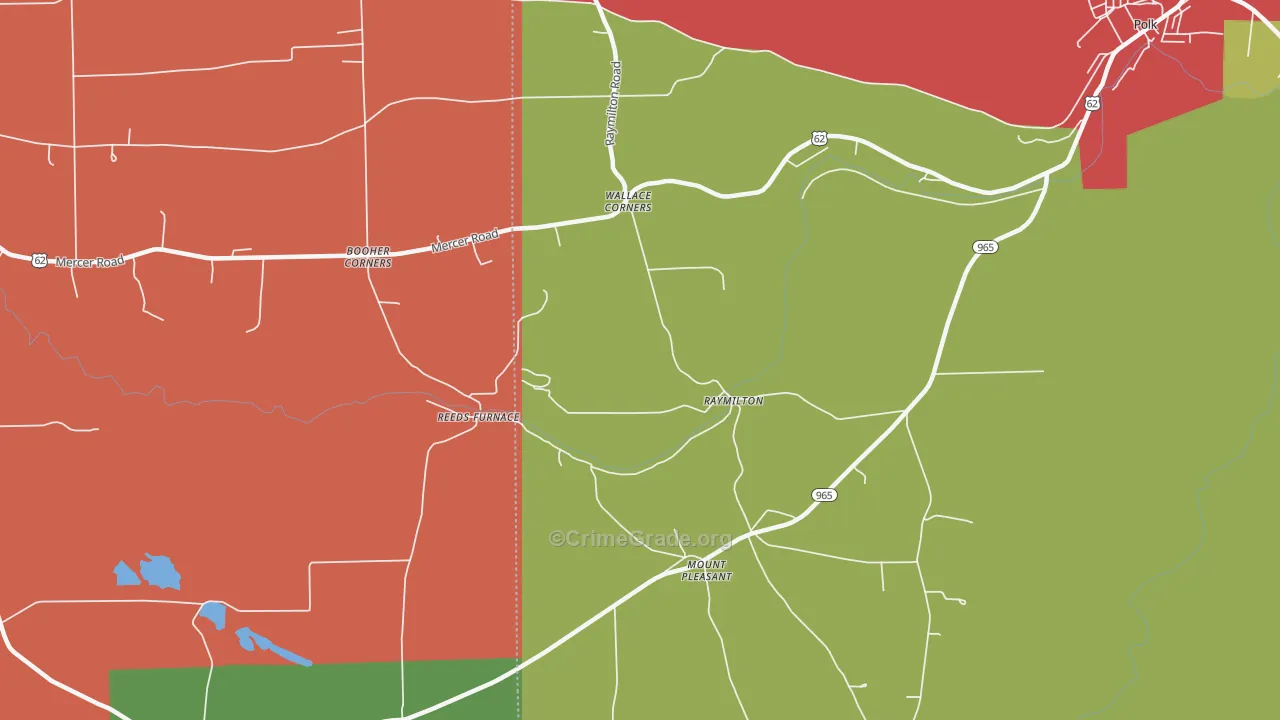 Raymilton, PA Map of Murder Rates