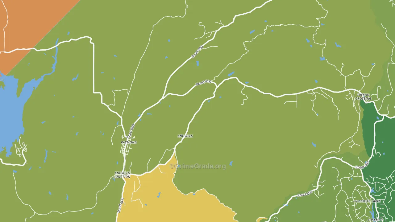 Raymond, CA Map of Murder Rates