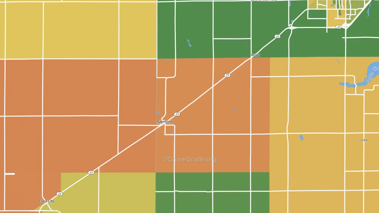 Raymond, MN Map of Murder Rates