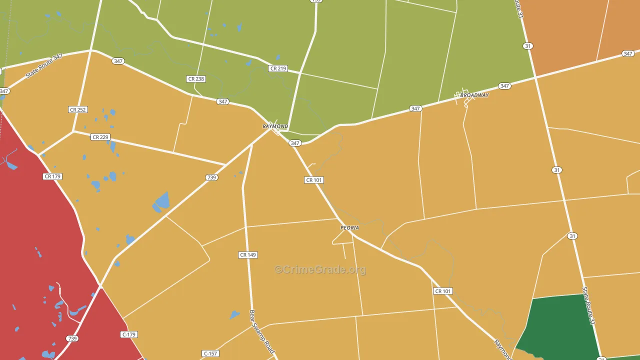 Raymond, OH Map of Murder Rates
