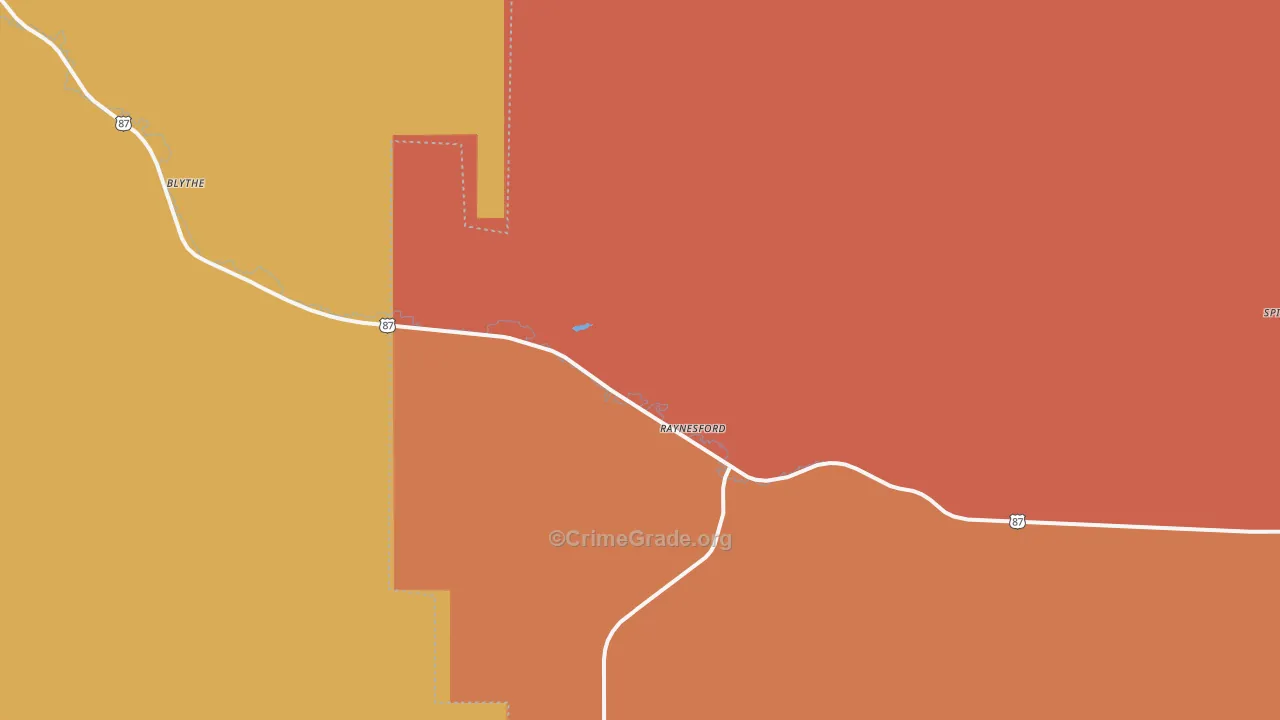 Raynesford, MT Map of Murder Rates