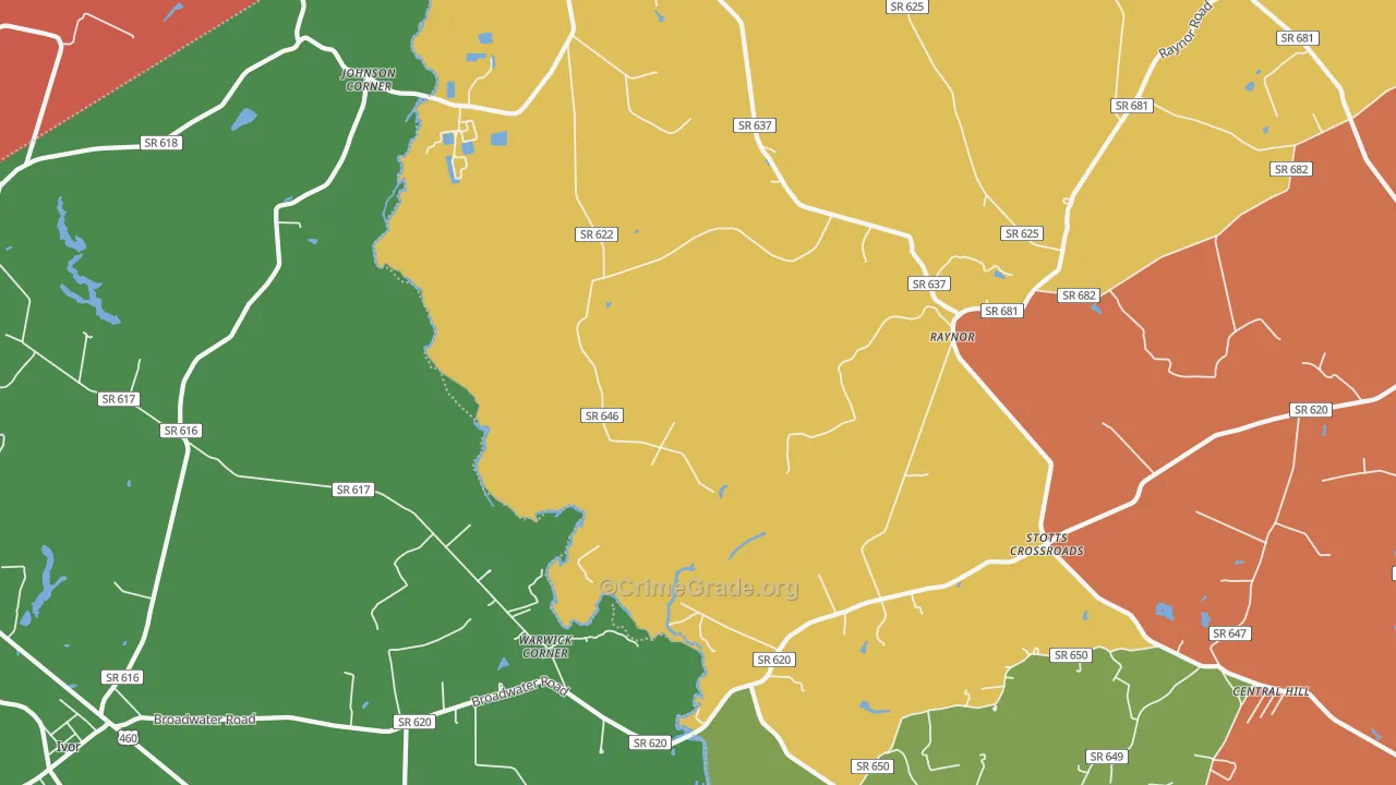 Raynor, VA Map of Murder Rates