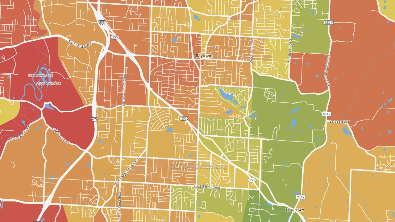 Raytown, MO Map of Murder Rates