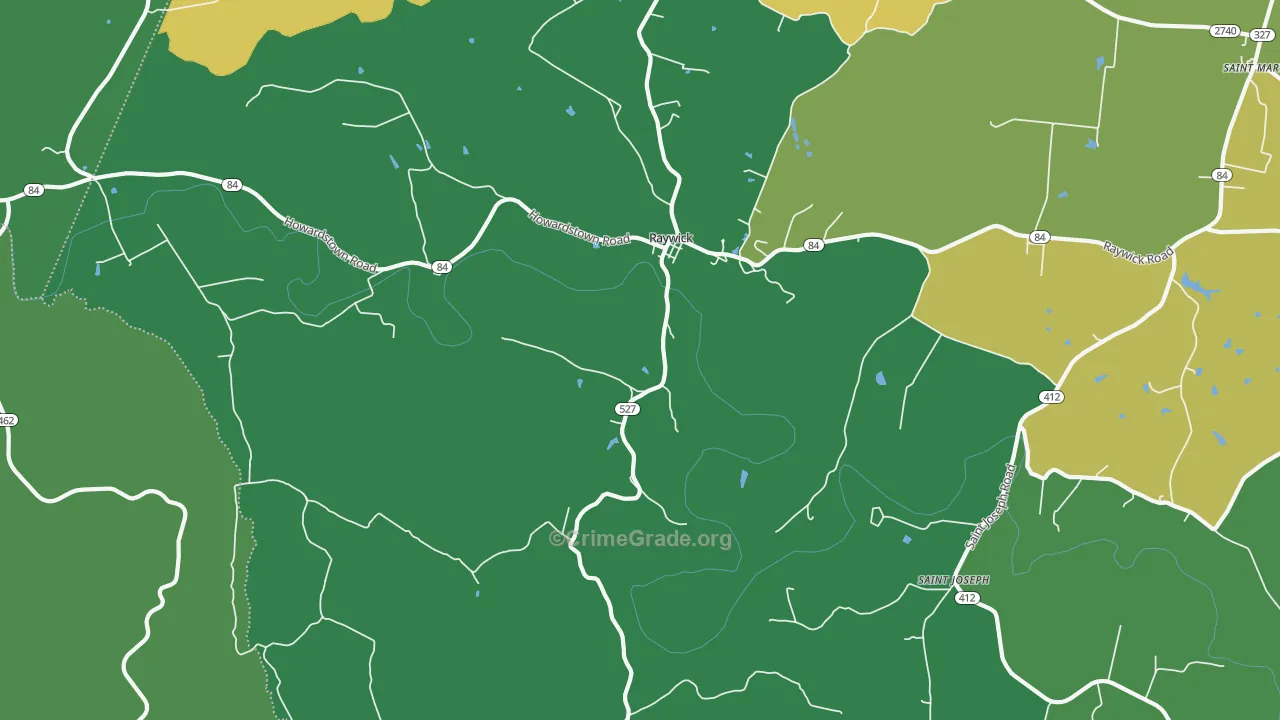 Raywick, KY Map of Murder Rates