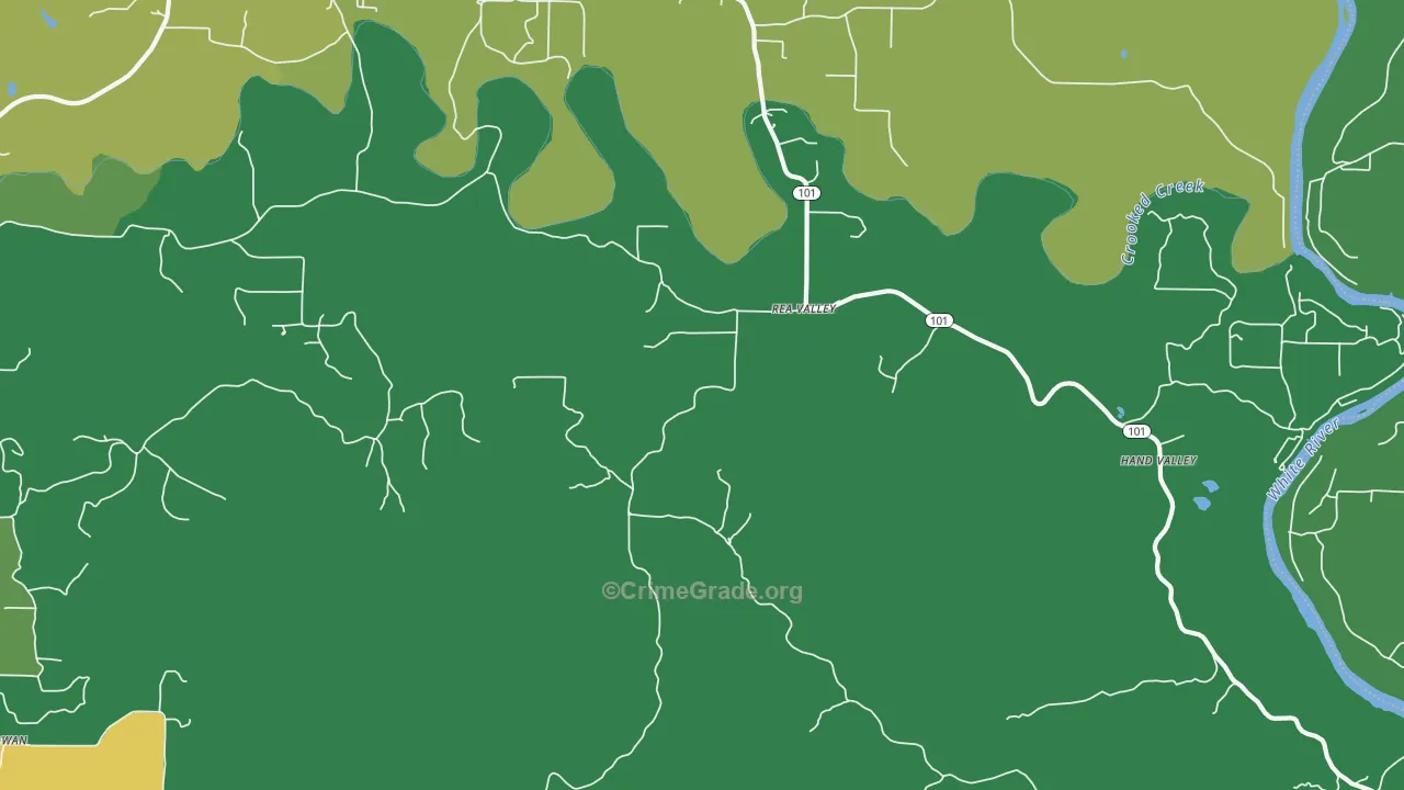 Rea Valley, AR Map of Murder Rates